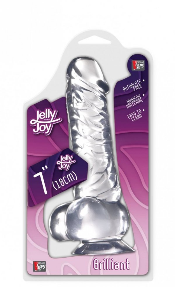 Dream Toys Jelly Joy Brilliant Clear - sztuczny penis (przeźroczysty)