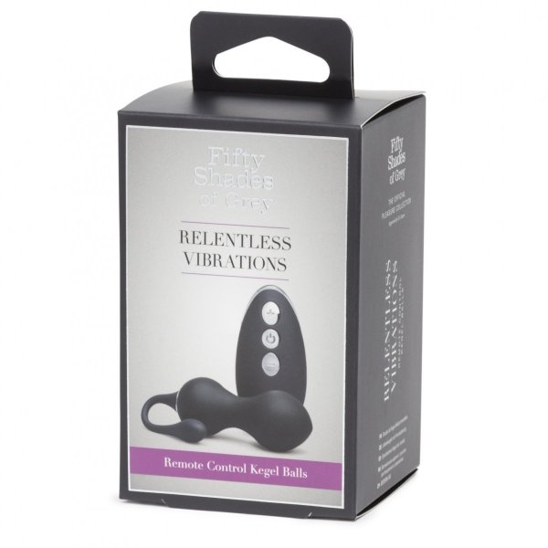  Fifty Shades of Grey - Relentless Vibrations Remote Control Kegel Balls - wibrujące kulki gejszy (czarne)