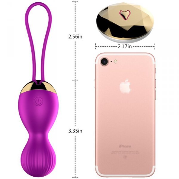 Vibrating Silicone Kegel Balls USB 7 Function- wibrujące kulki gejszy (fioletowe)