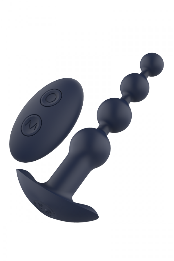 Dream Toys StarTroopers Apollo Remote Vibrating Anal Bead - kulki analne z wibracjami (granatowy)