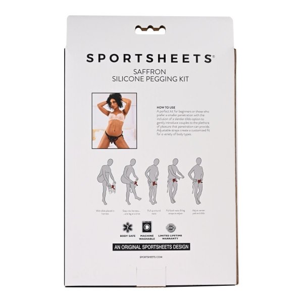 Sportsheets Saffron Silicone Pegging Kit - uprząż do strapona (czarny)