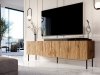 Szafka RTV JUNGLE 190x40,5x59,5 dąb wotan + czarne nóżki