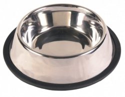 TRIXIE Miska ze stali nierdzewnej na gumowej podkładce dla psa o 20 cm  - 1,8 L