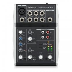 Behringer 502S - 5-kanałowy kompaktowy mikser analogowy z interfejsem USB zaprojektowany specjalnie do obsługi podcastów, stream
