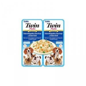 INABA Dog Twin Kurczak Warzywa&Ser - Przysmak dla psów -  2x40g