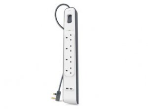 Listwa zasilająca Belkin Power Surge 4-PORT + 2xUSB-A 2m Grey/White Schuko