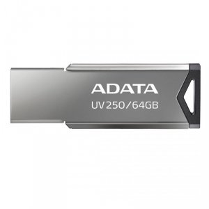 Pendrive ADATA UV250 AUV250-64G-RBK (64GB; USB 2.0; kolor srebrny)