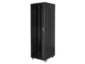 Szafa jednosekcyjna, zamykana na zamek Lanberg FF01-6842-12B (42U; 19''; 2050mm / 600mm / 800 mm; stojąca; Pełne, Szkl