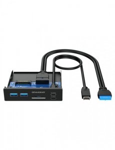 Panel przedni Graugear Multi z koncentratorem USB + czytnikiem kart