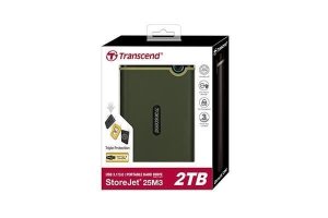 Transcend StoreJet 25M3G zewnętrzny dysk twarde 2 TB 2.5 Micro-USB B 3.2 Gen 1 (3.1 Gen 1) Zielony