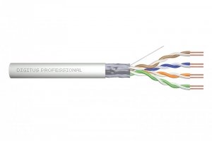 Digitus Kabel instalacyjny kat.5e, F/UTP, Eca, AWG 24/1, PVC, 305m, szary, karton