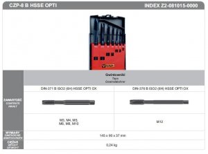 FANAR GWINTOWNIKI MASZYNOWE kpl. 8cz. CZP-8 B HSSE OPTI.  M3-M12