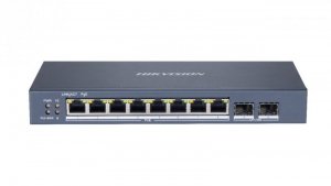 Hikvision DS-3E1510P-SI łącza sieciowe Zarządzany L2 Gigabit Ethernet (10/100/1000) Obsługa PoE Czarny