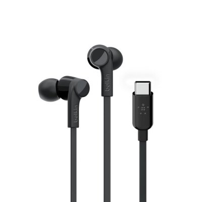 BELKIN SŁUCHAWKI PRZEWODOWE DOUSZNE USB-C, CZARNE