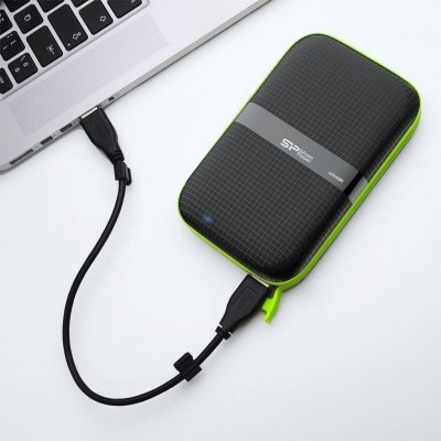 Dysk zewnętrzny HDD Silicon Power Armor A60 (1TB; 2.5&quot;; USB 3.2; 5400 obr/min; Green-Black; SP010TBPHDA60S3K)