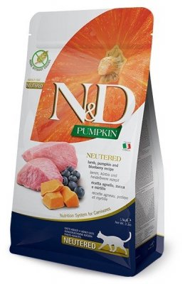 FARMINA N&D PUMPKIN CAT LAMB&BLUEBERRY NEUTERED - sucha karma dla kota - 1,5 kg