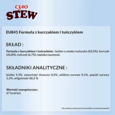 INABA CIAO Potrawka z kurczaka i tuńczyka 40g