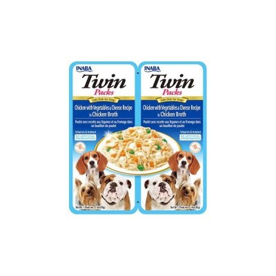 INABA Dog Twin Kurczak Warzywa&Ser - Przysmak dla psów -  2x40g
