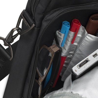 RIVACASE TORBA NA LAPTOP 17,3&quot; TIERGARTEN, CZARNA, MATERIAŁ WODOODPORNY, KIESZENIE NA TABLET, SMARTFON, DOKUMENTY I AKCESOR