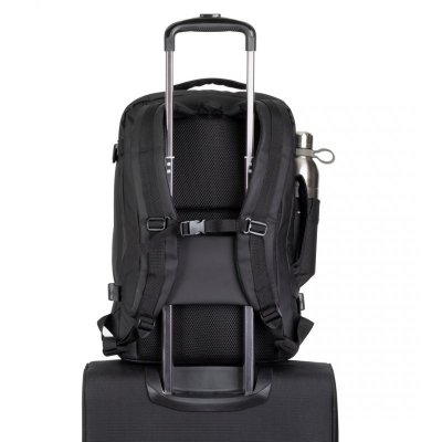 RIVACASE PLECAK NA LAPTOP 17,3&quot; TEGEL ECO, CZARNY, MATERIAŁ WODOODPORNY, EKO RPET, KIESZENIE NA SMARTFON, DOKUMENTY,AKCESOR