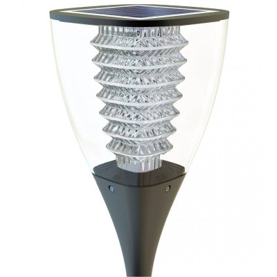 POWERNEED SOLARNA LAMPA OGRODOWA PEARL 100LM, CIEPŁY BIAŁY LEDX7, PANEL SOLARNY 1.6W CZUJNIK ZMIERZCHU, 80CM, CZARNA, ESL-25H