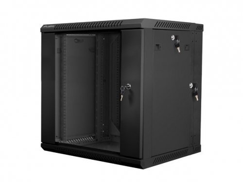 Szafa rack Lanberg WF02-6612-10B (12U; 635mm / 600mm / 600 mm; wisząca; Szklane; 19&#039;&#039;; kolor czarny)