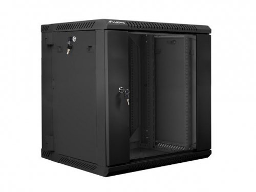 Szafa rack Lanberg WF02-6612-10B (12U; 635mm / 600mm / 600 mm; wisząca; Szklane; 19&#039;&#039;; kolor czarny)