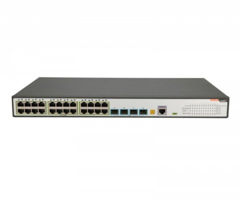FiberHome S5800-28T-X-PE-AC łącza sieciowe Zarządzany L2/L3 Gigabit Ethernet (10/100/1000) Obsługa PoE 1U Czarny, Szary