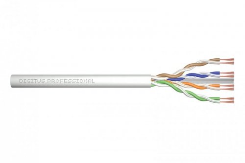 Digitus Kabel typu linka kat.6, U/UTP, AWG 26/7, LSOH, 100m, szary