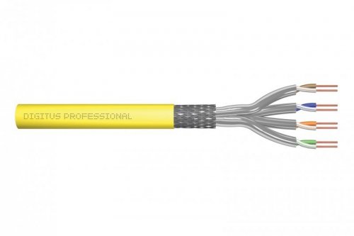 Digitus Kabel instalacyjny kat.7A, S/FTP, Dca-s1a d1 a1 , AWG 22/1, LSOH, 100m, żółty