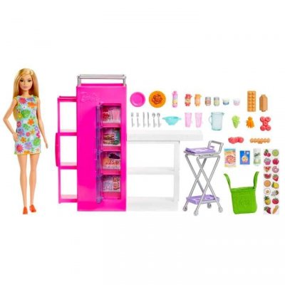 BARBIE SPIŻARNIA ZESTAW + LALKA HJV38