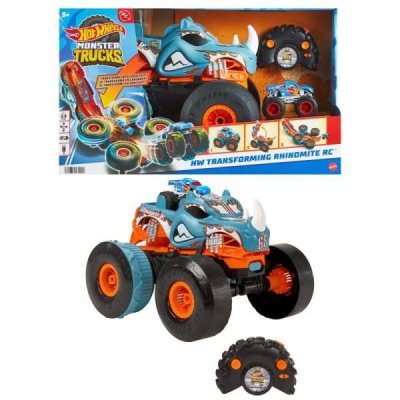 Hot Wheels Monster Truck Rhinomite Mega Transformacja HPK27 Pojazd zdalnie sterowany 1:12 MATTEL