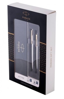 Parker-Zestaw pióro + długopis Jotter Stalowy GT