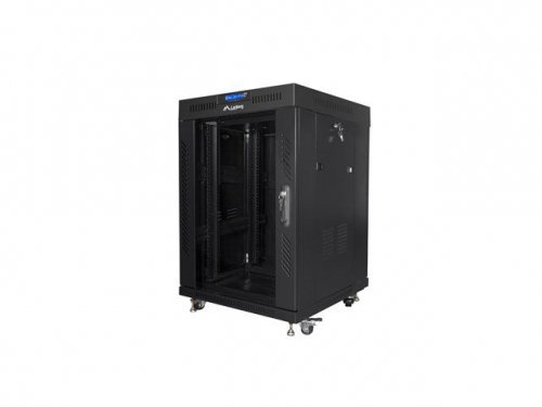 LANBERG SZAFA STOJĄCA RACK 19&quot; 15U 600X600 DRZWI SZKLANE LCD CZARNA FF01-6615-12BL (FLAT PACK)