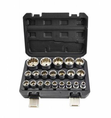 AW ZESTAW NASADEK SPLINE 21el. 12-KĄT. 1/2&quot; 8-36mm BLACK LINE