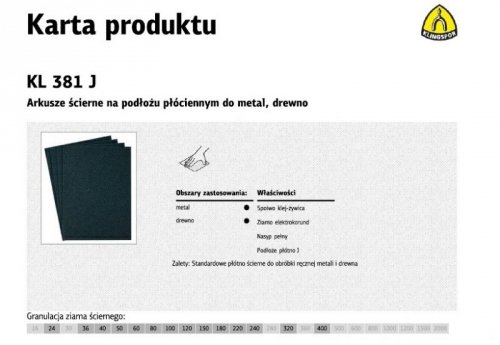K.PŁÓTNO ARK. P 320   KL381J  /50szt.
