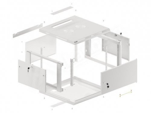 LANBERG SZAFA WISZĄCA RACK 19&quot; 6U 600X600 DRZWI METALOWE SZARA (FLAT PACK) WF01-6606-00S