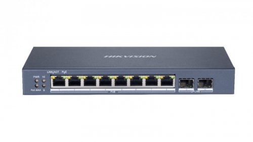 Hikvision DS-3E1510P-SI łącza sieciowe Zarządzany L2 Gigabit Ethernet (10/100/1000) Obsługa PoE Czarny