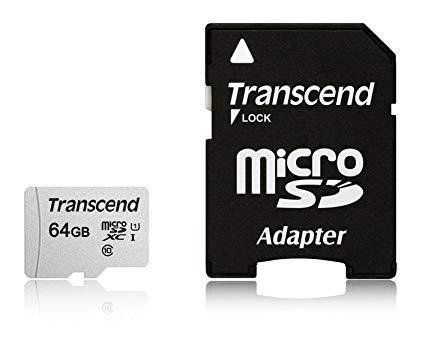 PAMIĘĆ MICRO SDXC 64GB W/ADAPT C10 TS64GUSD300S-A TRANSCEND