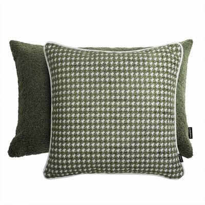 Grünes Dekokissen-Set Cozy + Hahnentritt 45x45