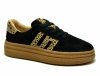 Półbuty sneakersy 38 skóra FILIPPO 7114 czarne skórzane zamsz panterka