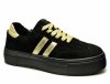 Półbuty sneakersy 38 skóra FILIPPO 6841 czarne skórzane zamsz złote