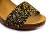 Sandały 39 skóra VERANO 2290 żółte czarne brokatowe słupek