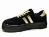 Półbuty sneakersy 38 skóra FILIPPO 6841 czarne skórzane zamsz złote