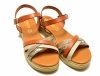 Sandałki 39 skóra VERANO 14633 na platformie camel skórzane brąz