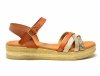 Sandałki 36 skóra VERANO 14633 na platformie camel skórzane brąz