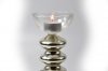 Świecznik szklany spirala srebrny na prezent