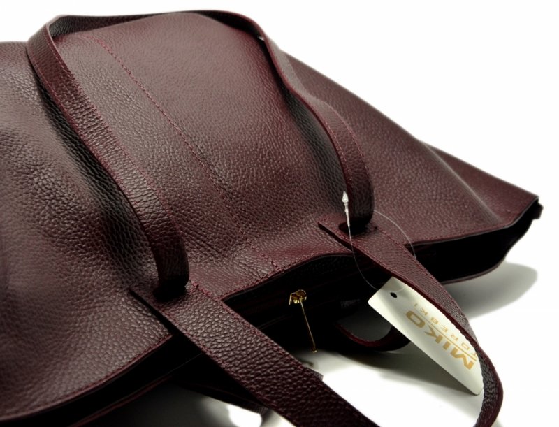 TOREBKA skórzana Miko bordowa skóra bordo 