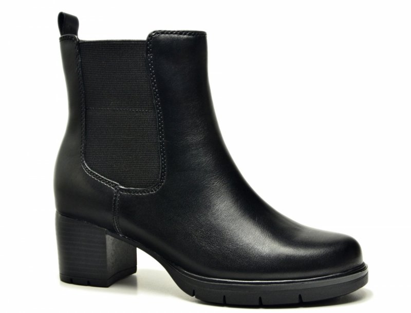 Botki skóra damskie 41 JANA 25730 czarne skórzane na obcasie
