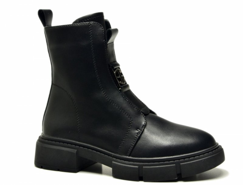 Botki 40 skóra FILIPPO 6524 czarne skórzane damskie 